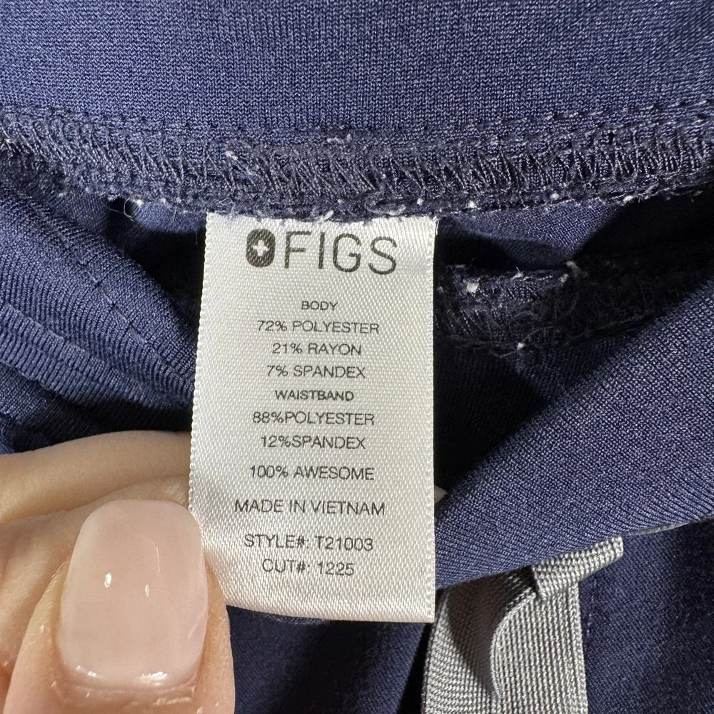 FIGS Technical Collection Scrub Pants Mens Small Blue‎ Elastic Waist Drawstring